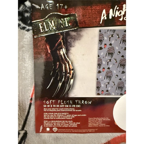 A Nightmare On Elm Street Soft Plush Throw Blanket 50x70...